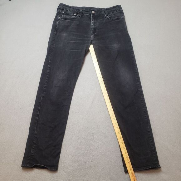 Levis 502 Jeans Mens 33 Black Tapered Denim - Picture 14 of 16